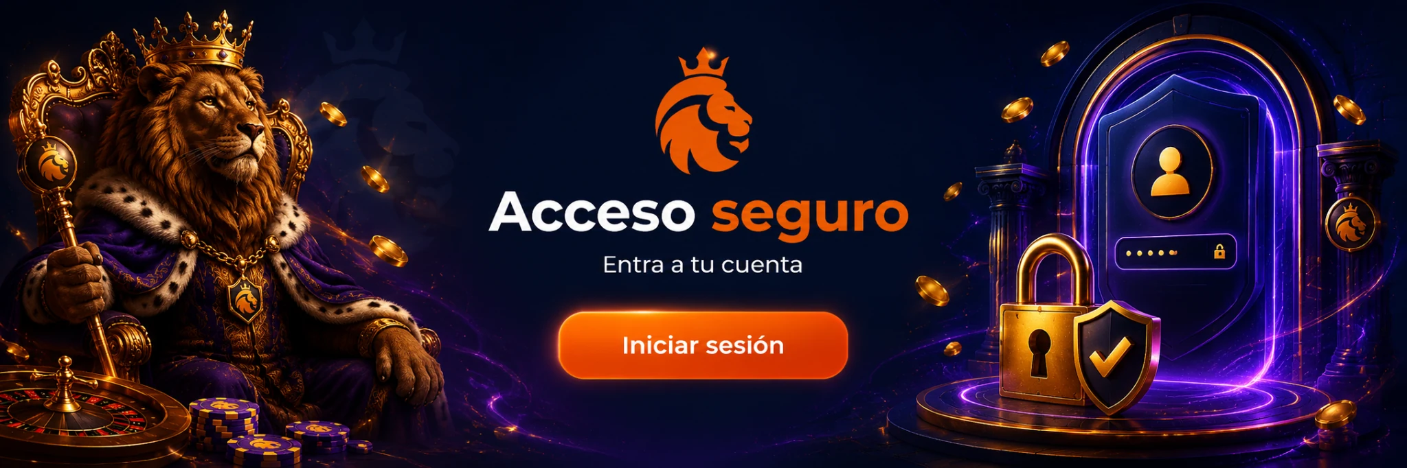 Banner de acceso y login de Nine Casino